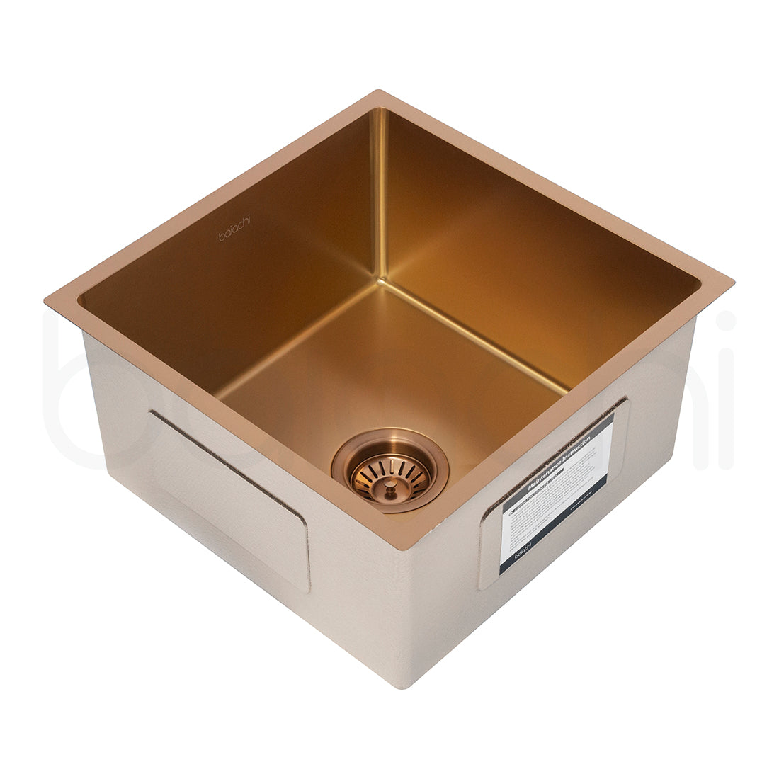 Baiachi 440X440mm Handmade Laundry Kitchen Sink Top/Under Mount Brushed Copper