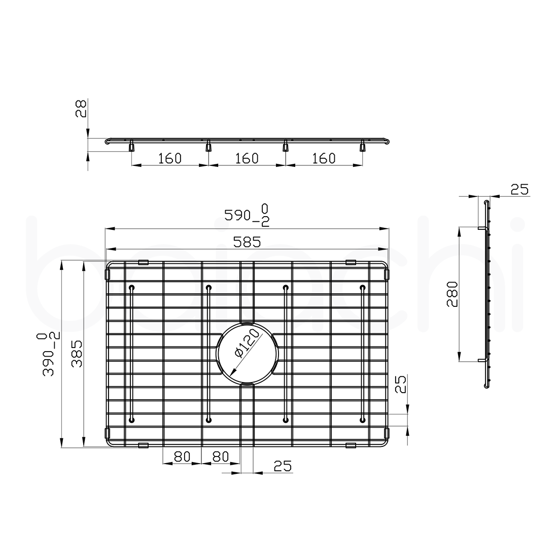 Baiachi Kitchen Sink Grid Stainless Steel