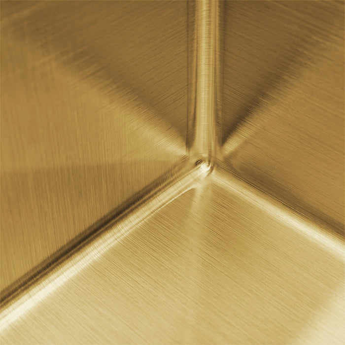 Baiachi 650x450 Handmade Kitchen and Laundry Stainless Steel Sink Single Bowl Top Undermount Brushed Gold