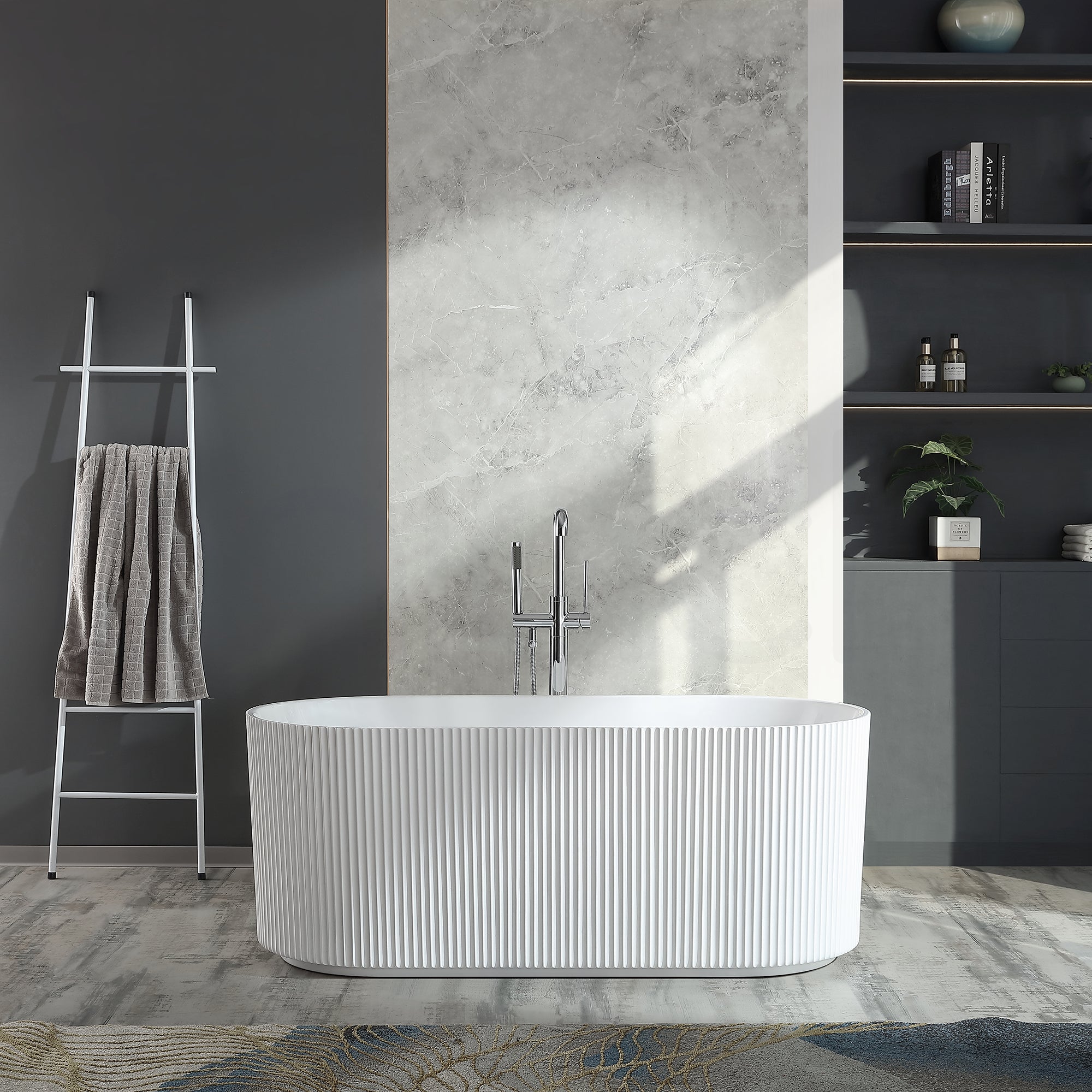 Baiachi Florence 1700 Fluted Oval Freestanding Bath MK2