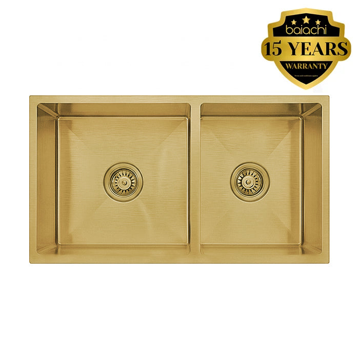 780X440mm Handmade Laundry Kitchen Sink Top/Under Mount Brushed Gold