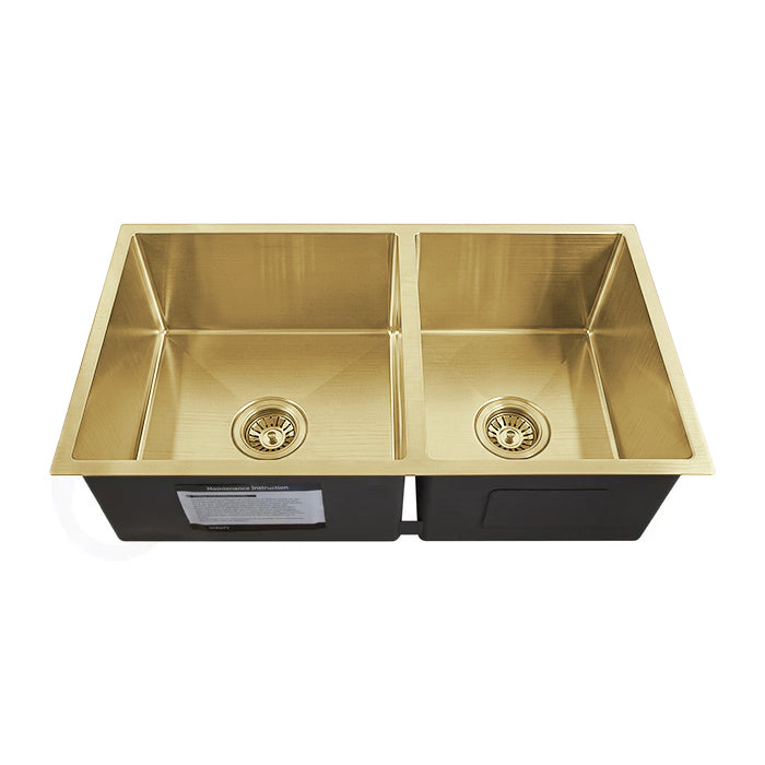 780X440mm Handmade Laundry Kitchen Sink Top/Under Mount Brushed Gold