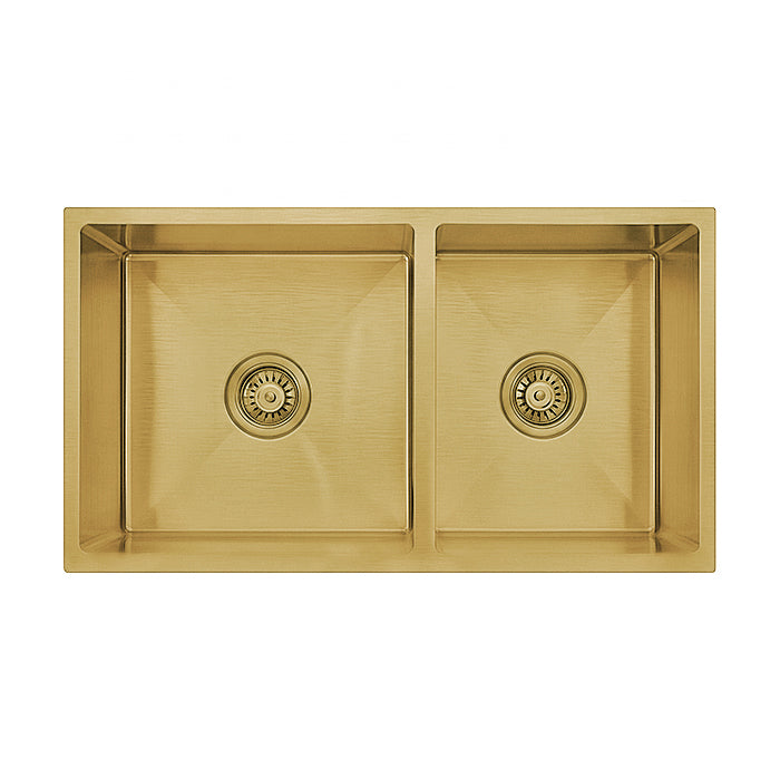 780X440mm Handmade Laundry Kitchen Sink Top/Under Mount Brushed Gold