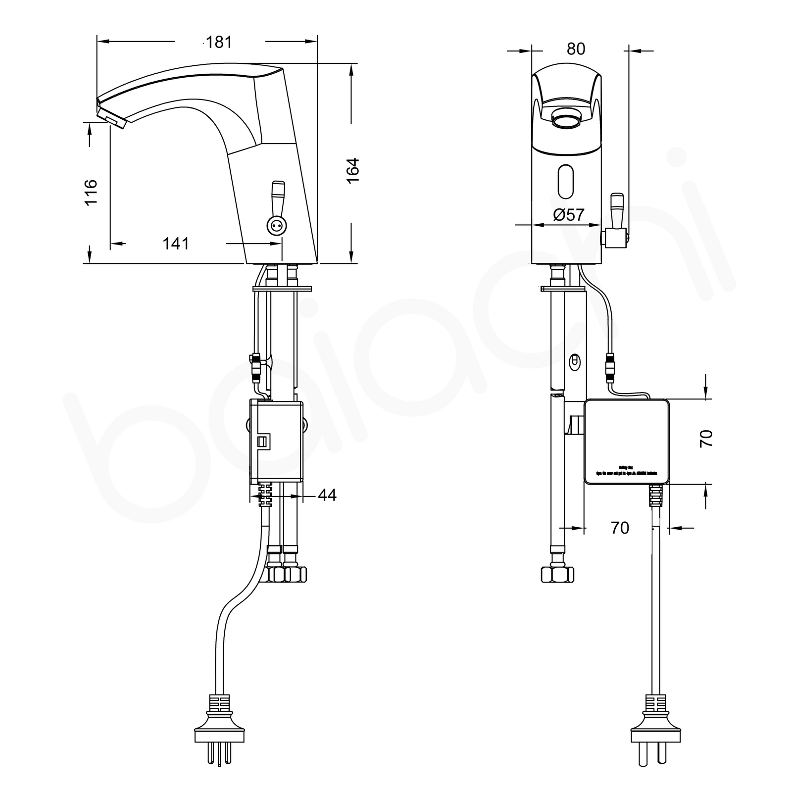 Baiachi Toonpan Sensor Basin Mixer Chrome