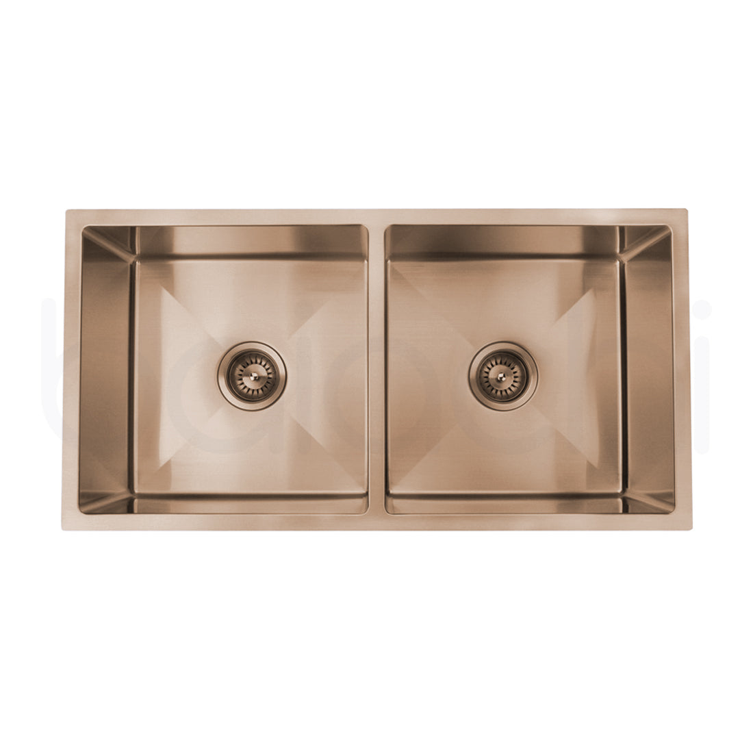 Baiachi 870x450 Handmade Kitchen and Laundry Stainless Steel Sink Double Bowl Top Undermount Brushed Copper