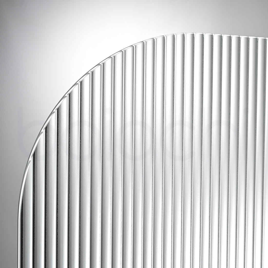 Baiachi 900mm Curved Fluted Glass Fixed Panel Shower Screen Antique Brass