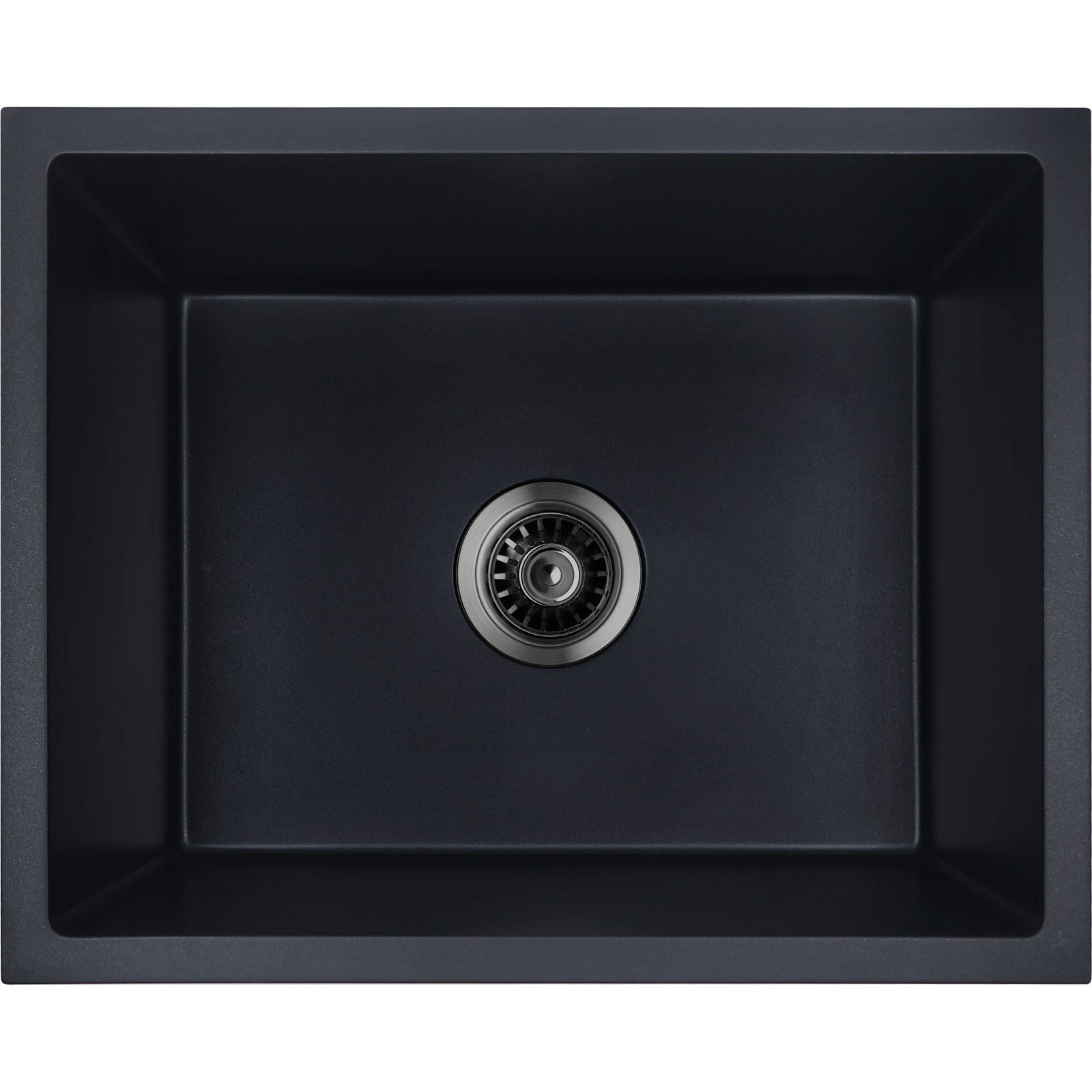 Baiachi Single Bowl Granite Kitchen Sink Black with Gun metal Waste