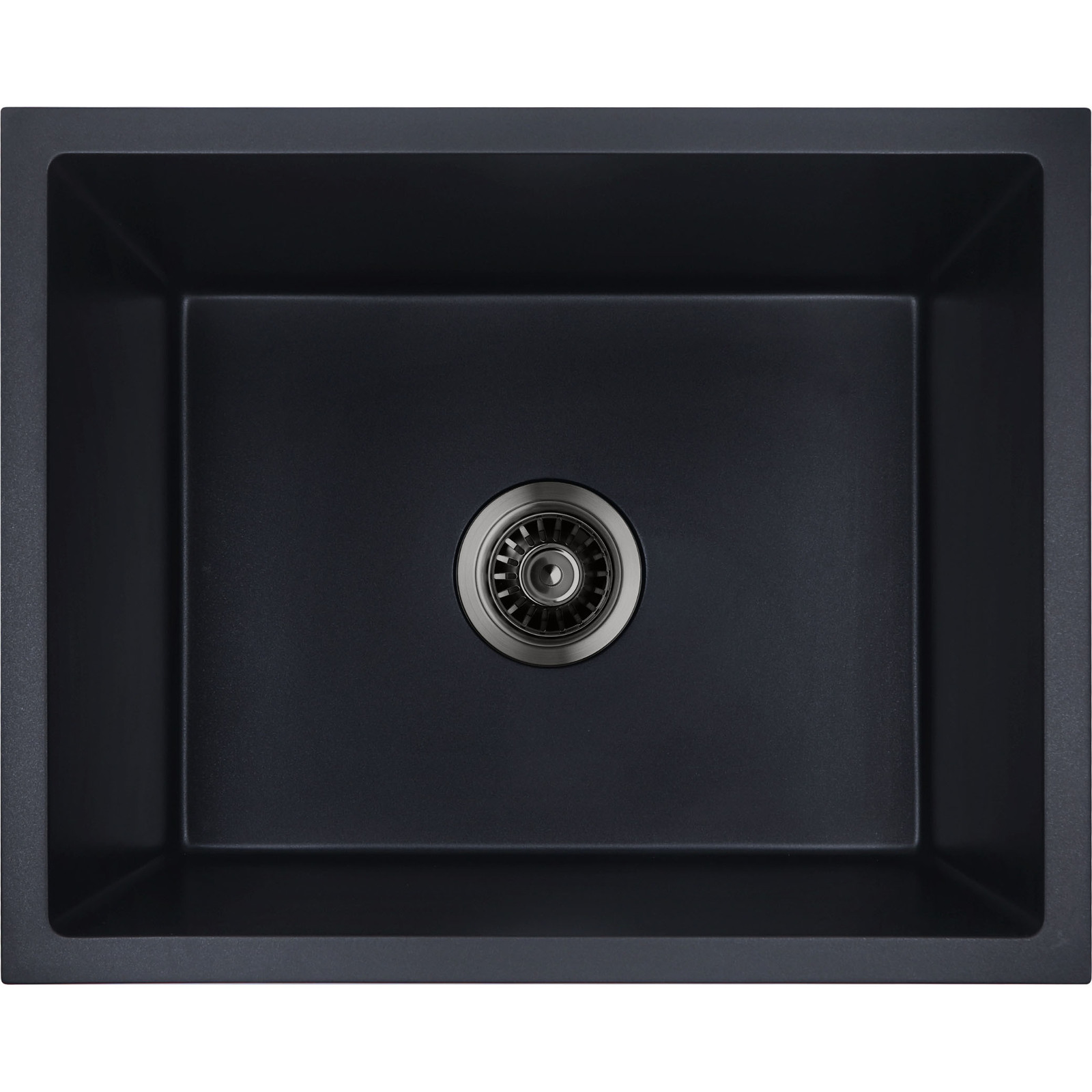 Baiachi Single Bowl Granite Kitchen Sink Black with Gun metal Waste