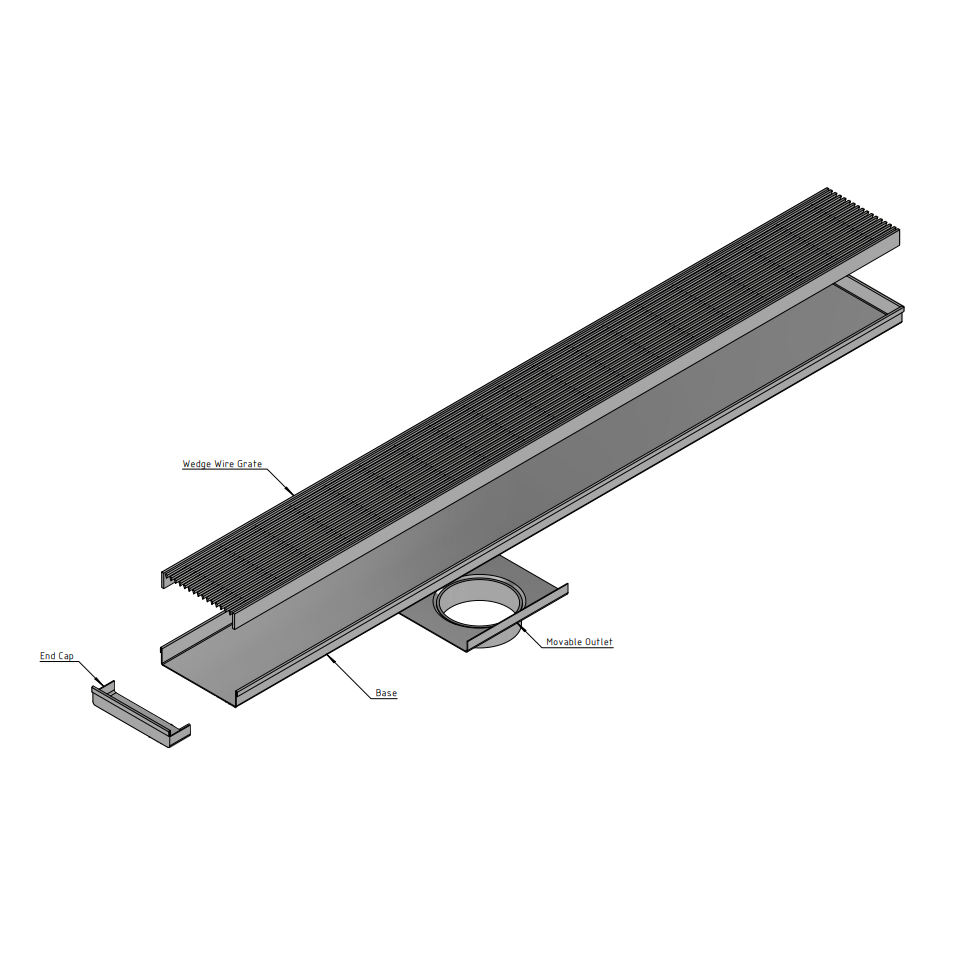 901-1200mm Linear Heelguard Adjustable Floor Waste Stainless Steel