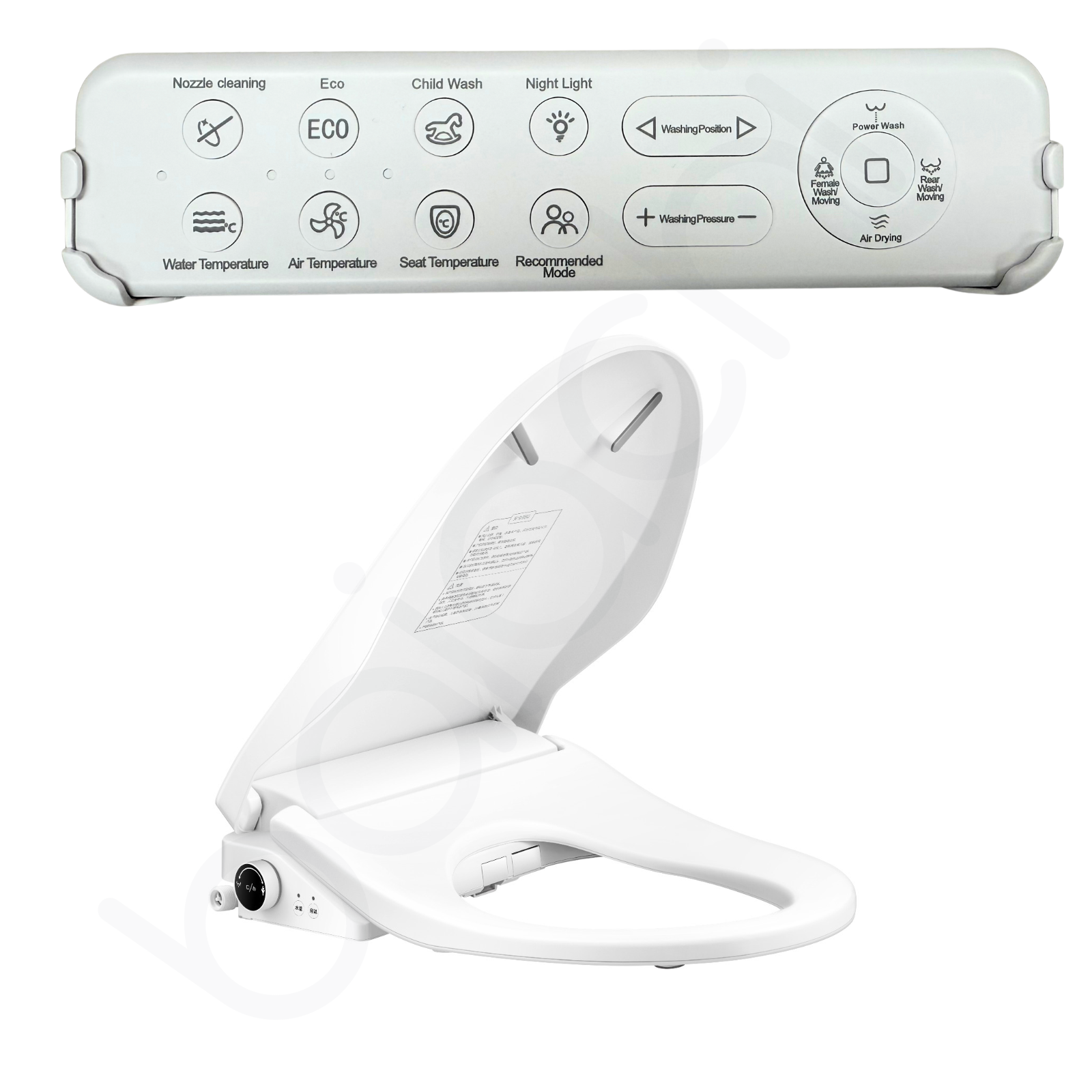 Bathroom Smart Toilet Seat Bidet With Remote Control