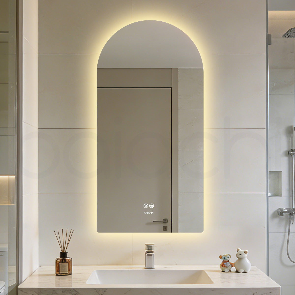 Baiachi LED ARCH 450mmx900mm Backlit Anti-Fog Mirror