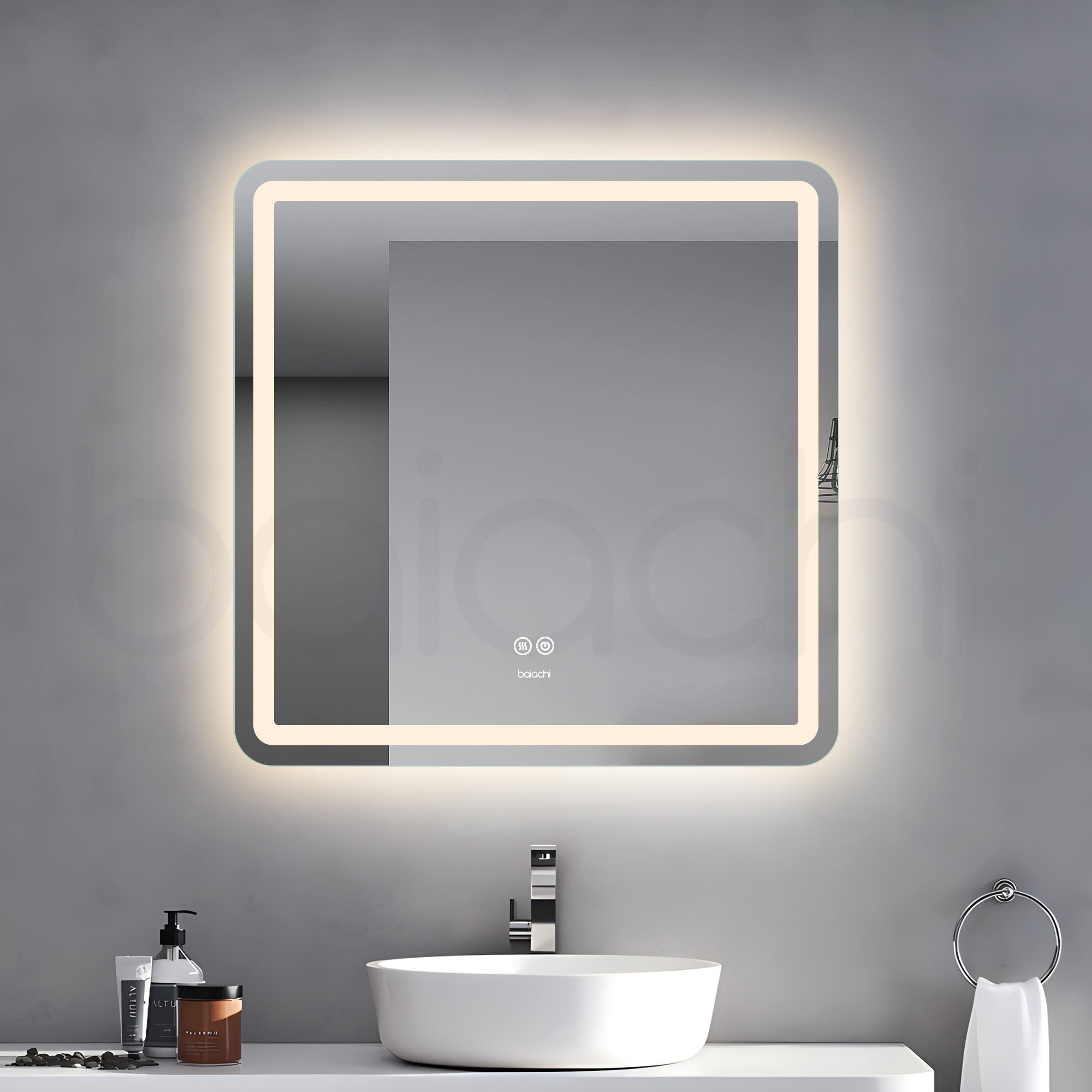 Baiachi 750x750 LED Square Frameless Mirror