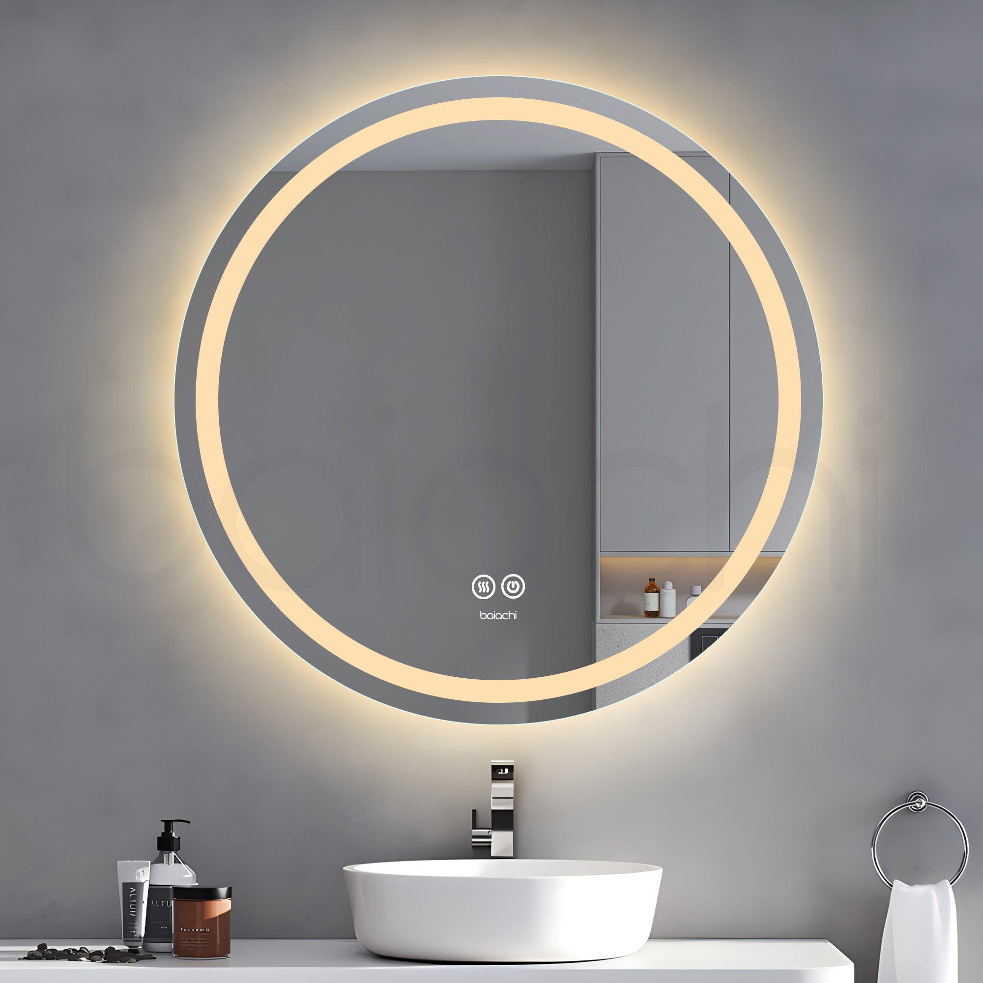 Baiachi Otus LED Round 900mm Frameless Mirror