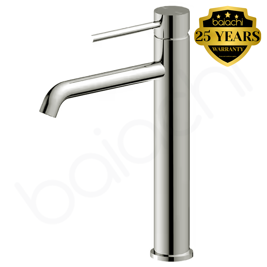 Baiachi Moreton Slimline Highrise Basin Mixer Stainless Steel