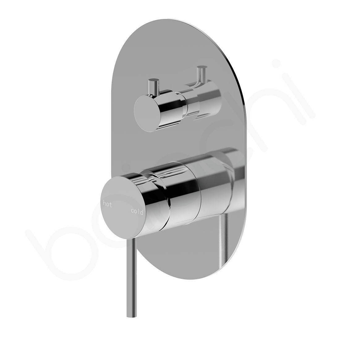 Baiachi Moreton Slimline Wall Diverter Mixer Stainless Steel Chrome