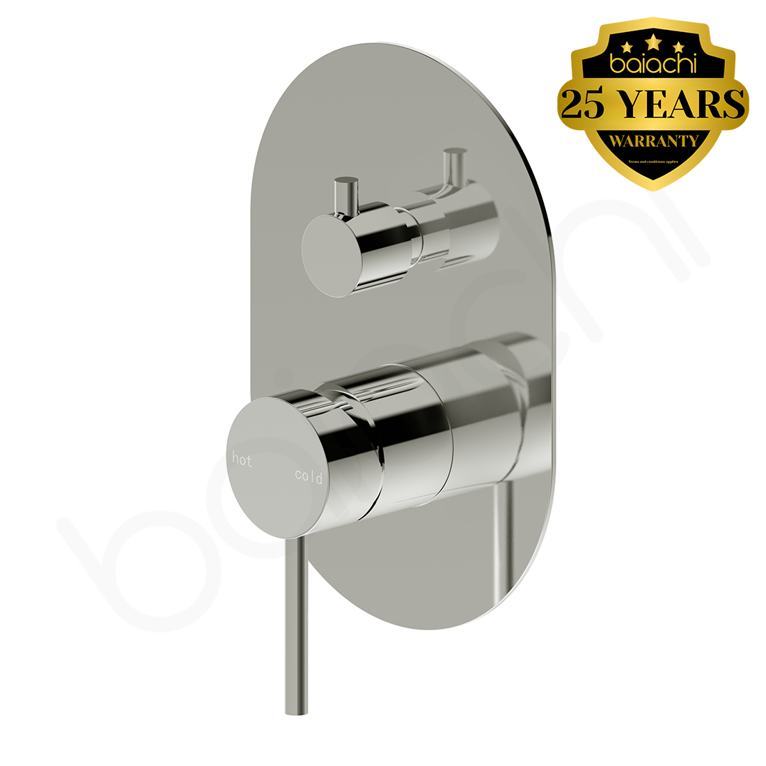 Baiachi Moreton Slimline Wall Diverter Mixer Stainless Steel