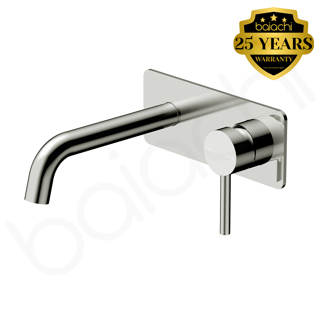 Baiachi Moreton Slimline Wall Basin Mixer Stainless Steel