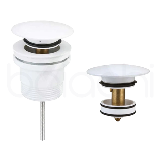 Dome Pop Up Waste Drain Universal 40mm Built-in Removable Filter Matte White