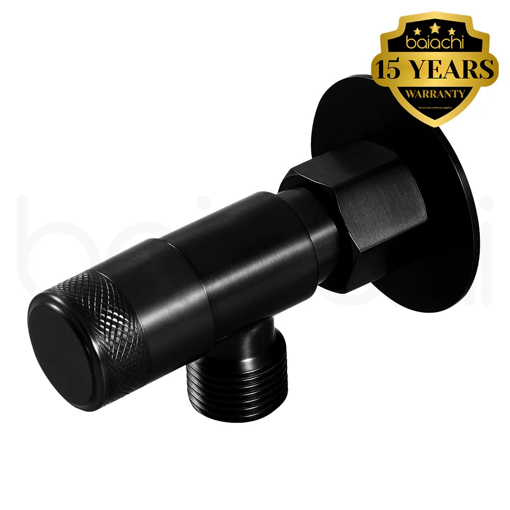 Baiachi Shattaf Loose Nut Mini Cistern Stop Stainless Steel Quarter Turn with Backflow Valve PVD Matte Black