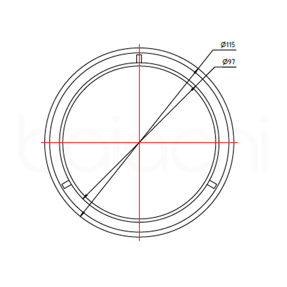 Baiachi 115mm Round Tile Insert Floor Waste Matte Black
