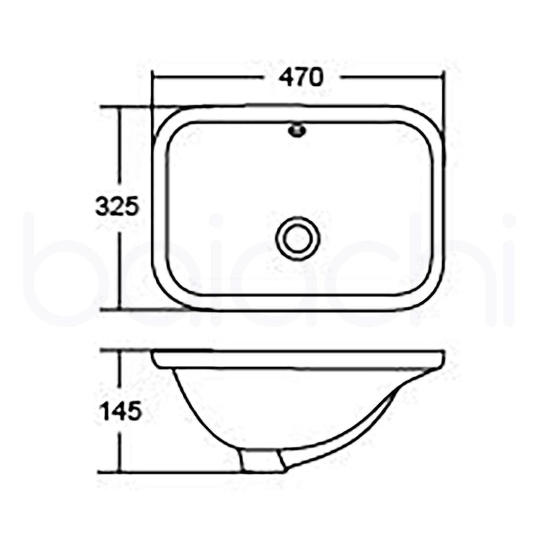 Baiachi Under Counter Ceramic Basin