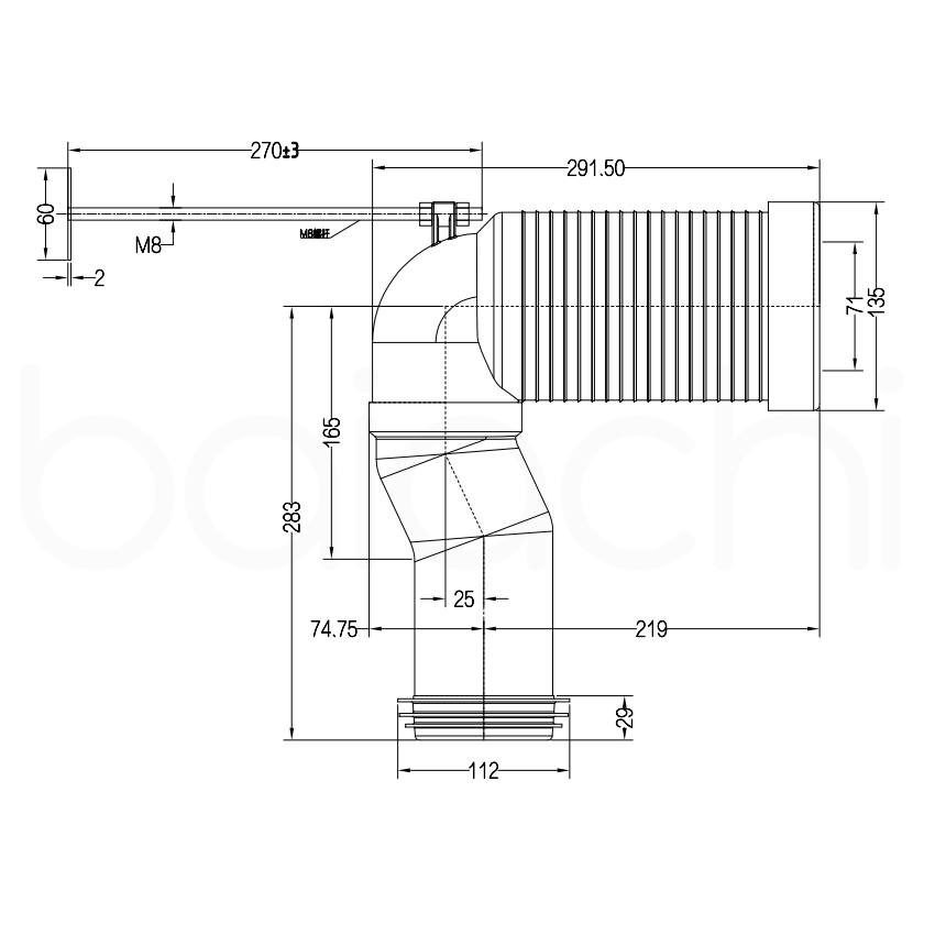 Baiachi Universal S trap Pan Connector