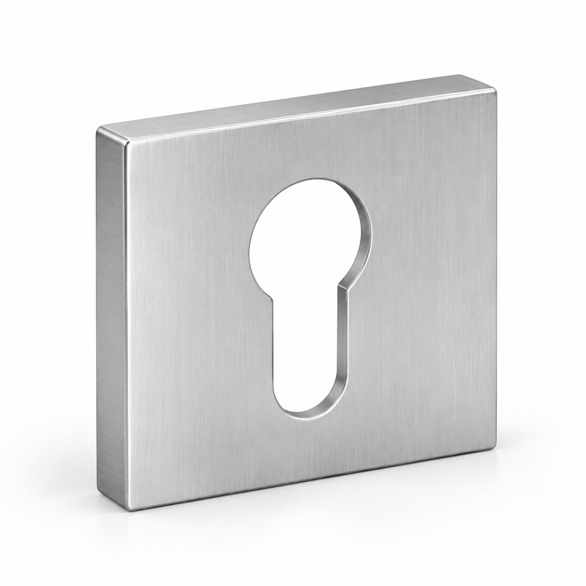 N2LOK Square Euro Cylinder Escutcheon Satin Chrome