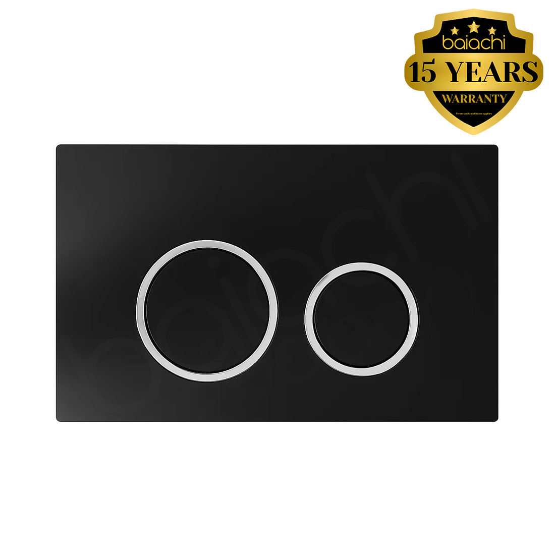 Round In-Wall Toilet Dual Flushing Buttons Matte Black Chrome Ring