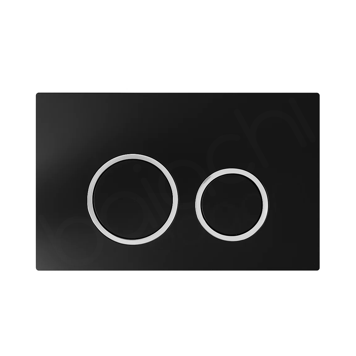 Round In-Wall Toilet Dual Flushing Buttons Matte Black Chrome Ring