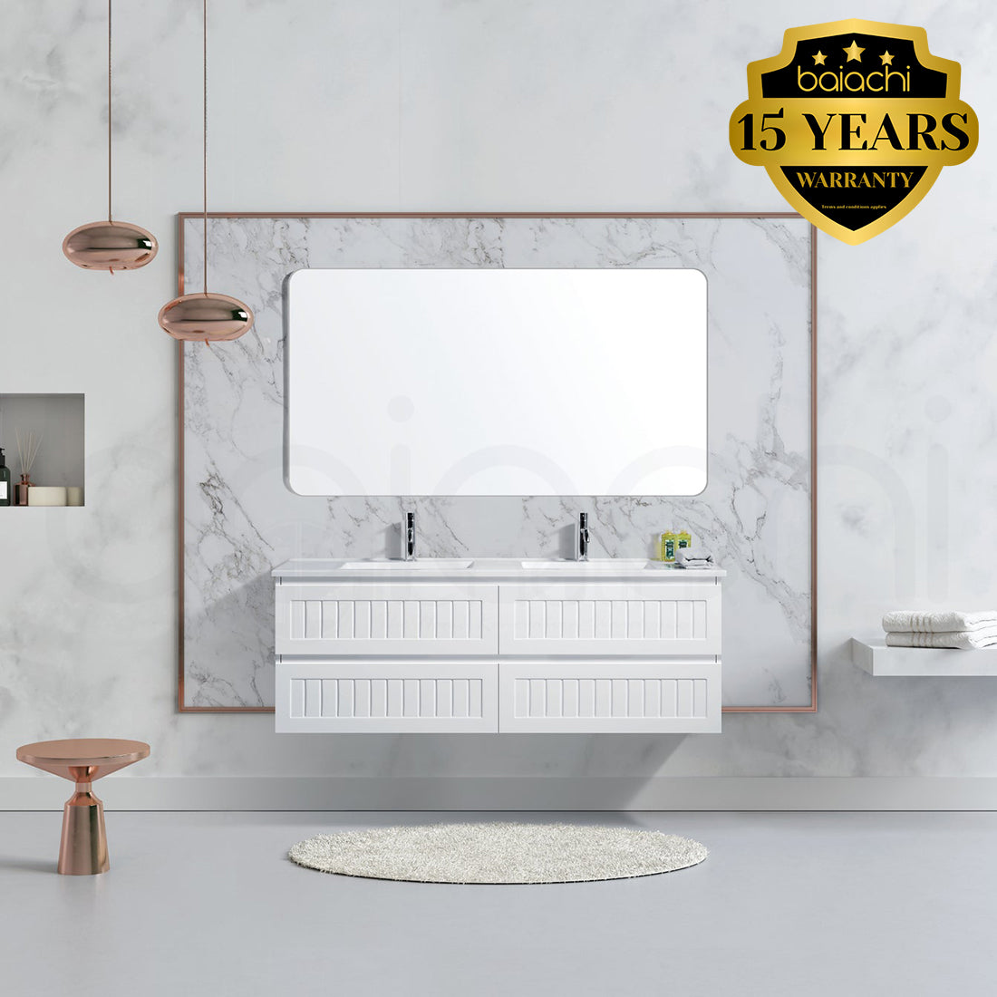 Hampton 1200mm PW Wall Hung Bathroom Vanity Cabinet
