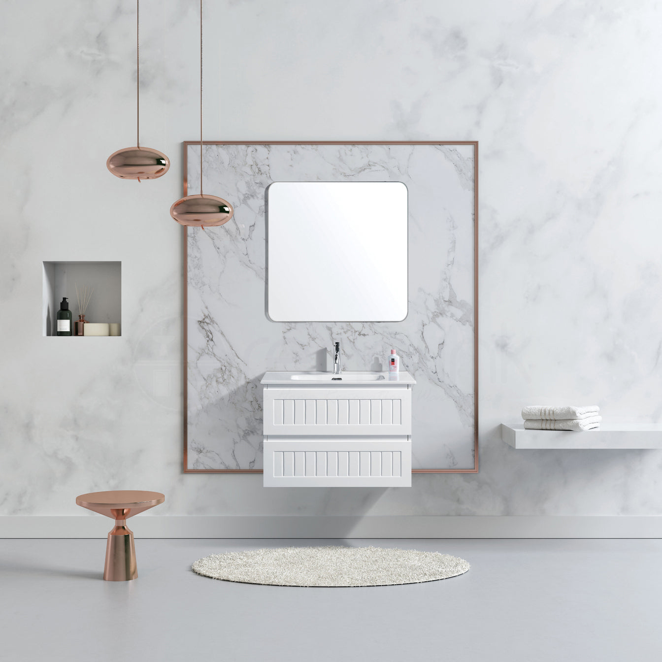 Hampton 750mm PVC Wall Hung Bathroom Vanity Cabinet