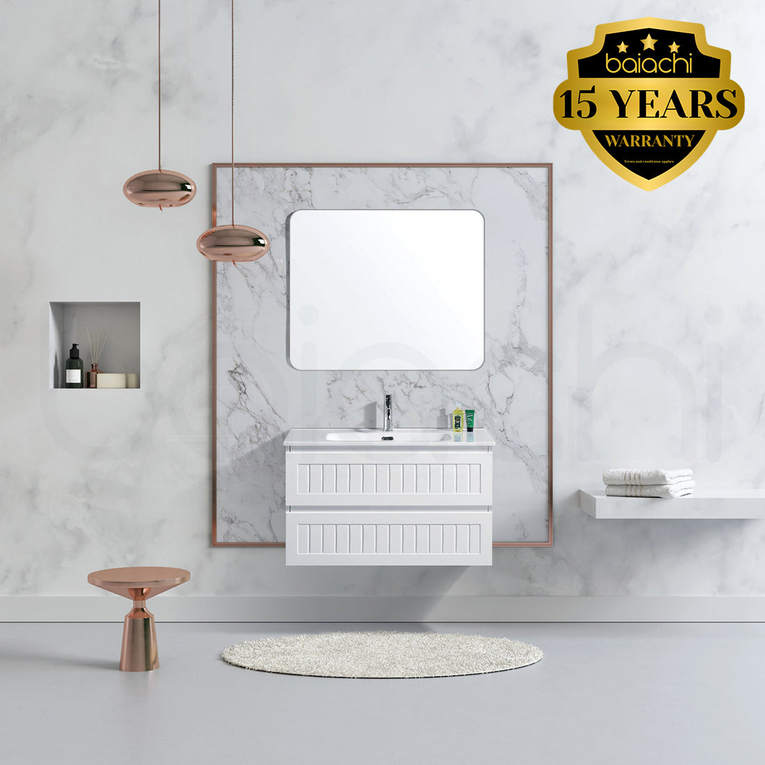 Hampton 900mm PVC Wall Hung Bathroom Vanity