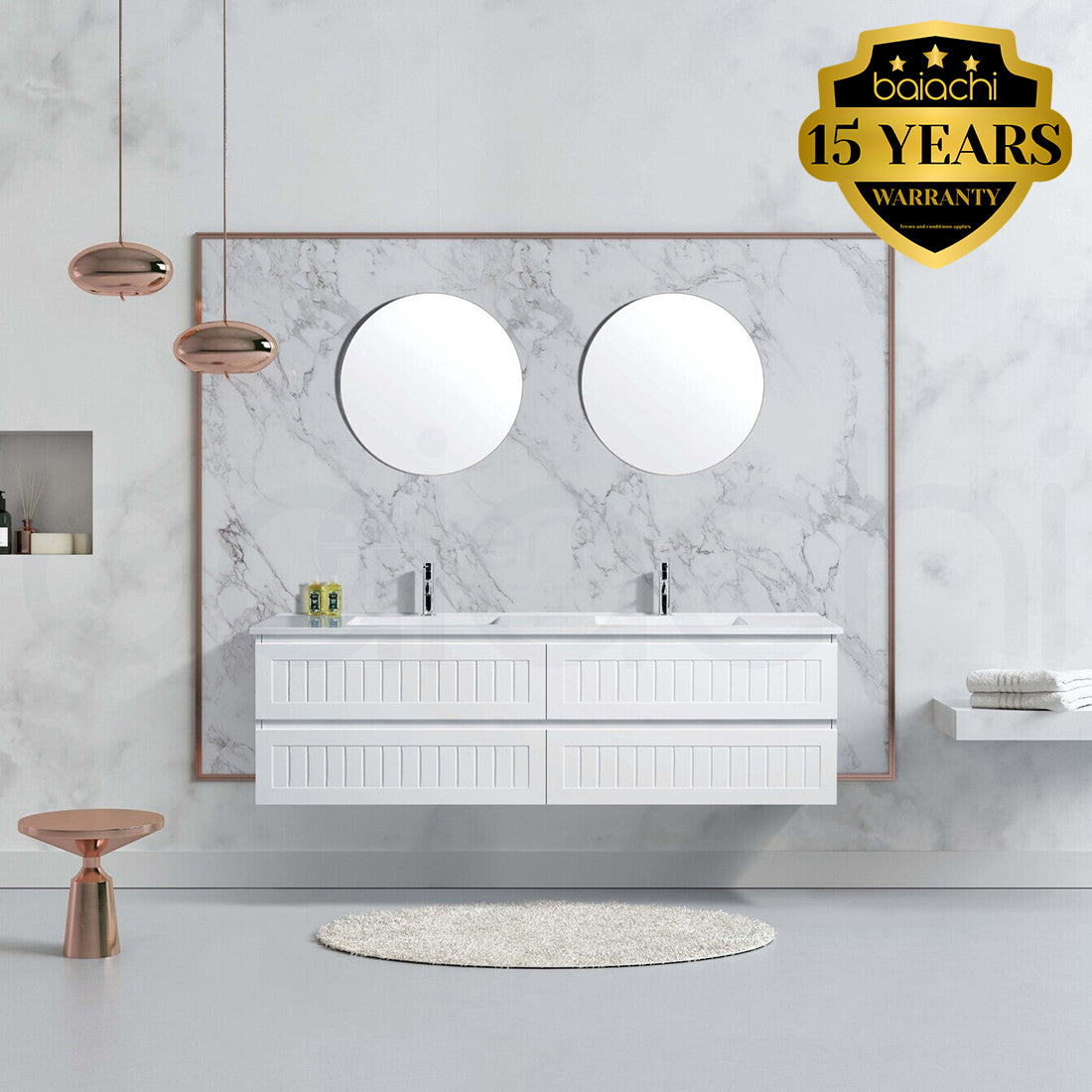 Hampton 1800mm Plywood Wall Hung Bathroom Vanity Cabinet