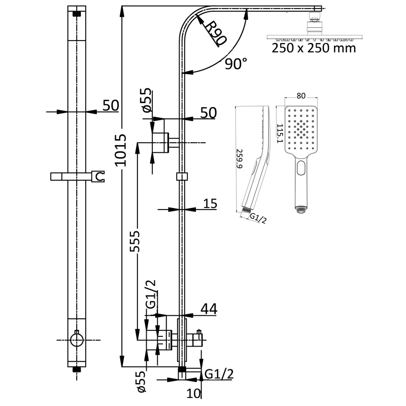 Ikon Seto Multifunction combo shower set