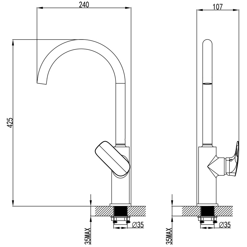 Ikon Kara Sink Mixer Chrome