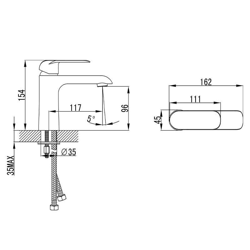 Ikon Kara Basin Mixer Chrome & White
