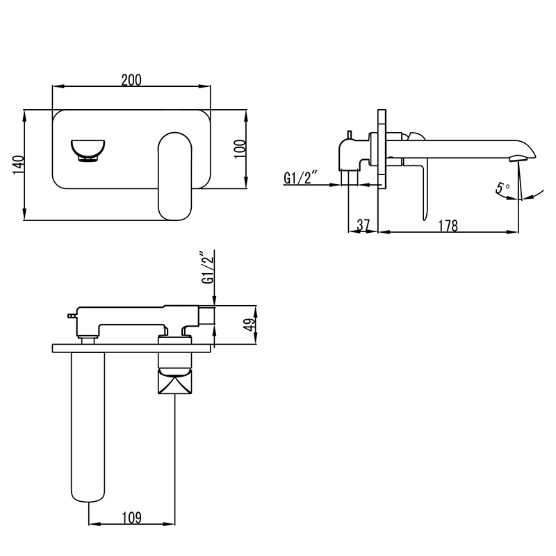 Ikon Kara Wall Basin Mixer Chrome & White
