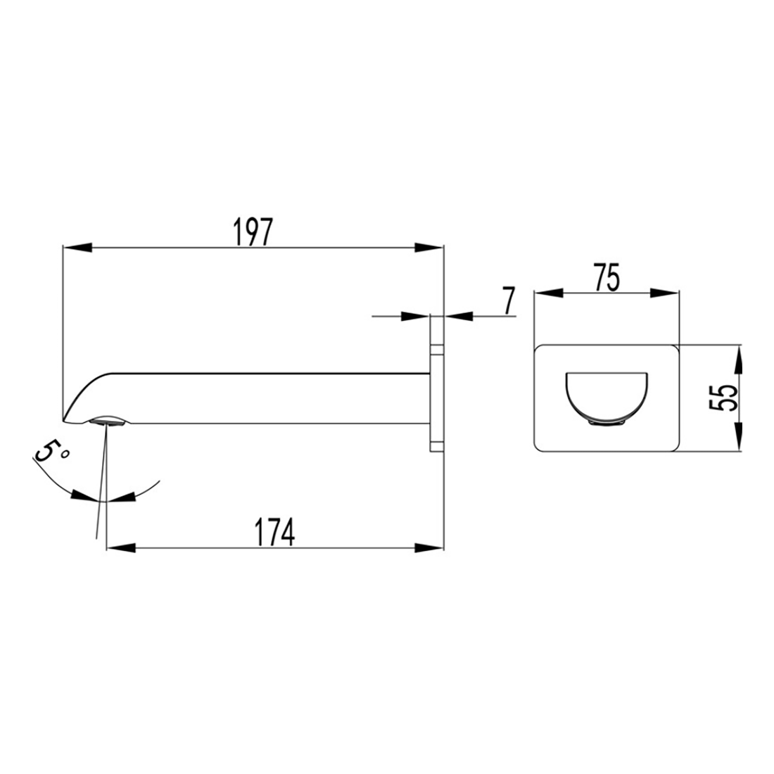 Ikon Kara Square Spout Brushed Nickel