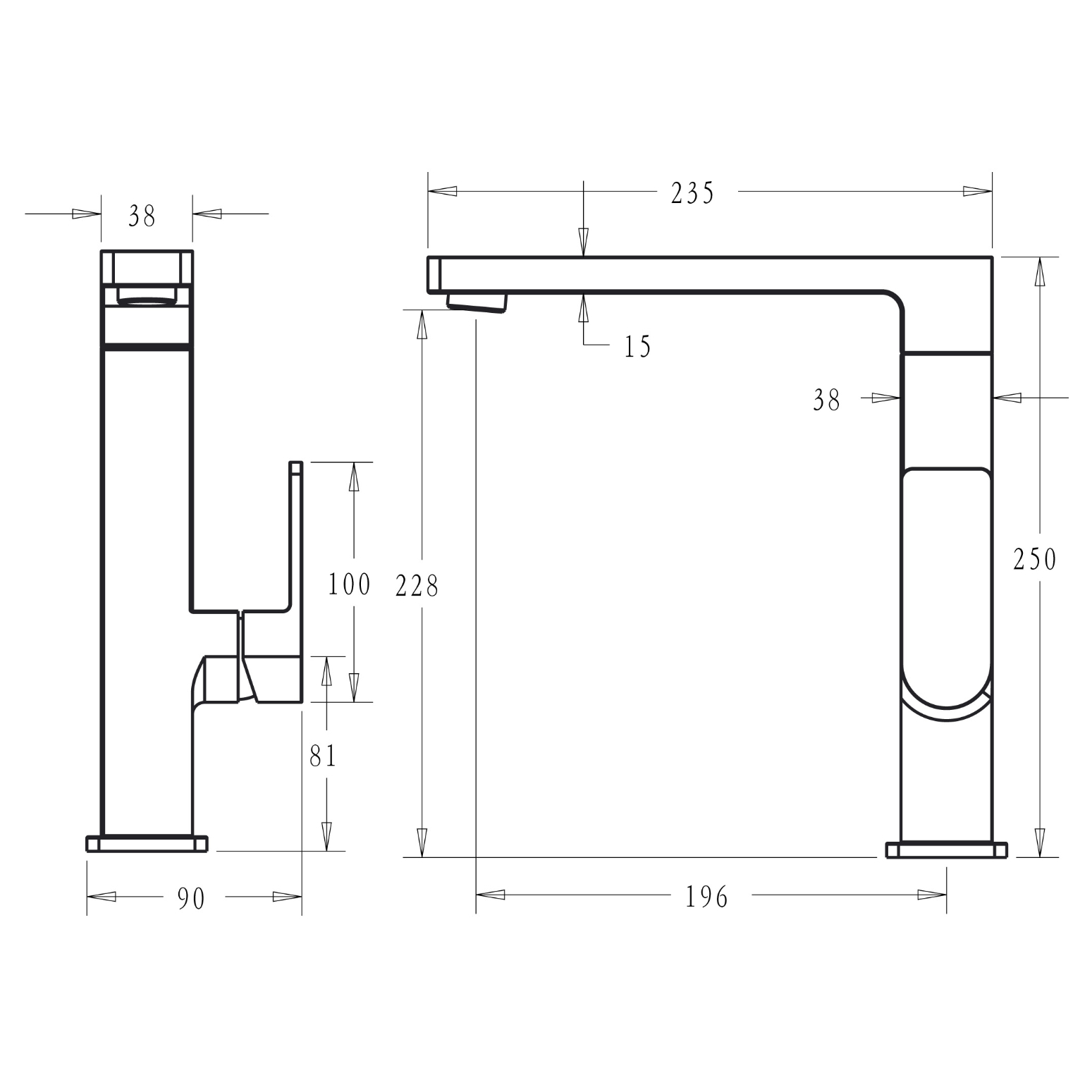 Ikon Ceram Sink Mixer Matte Black
