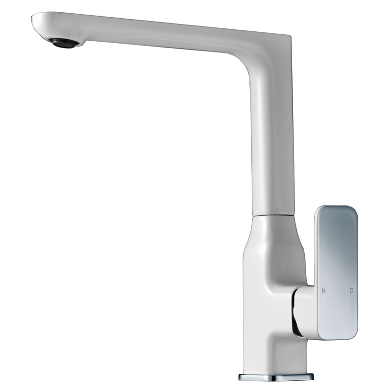 Ikon Seto Kitchen And Laundry Sink Mixer Chrome & White