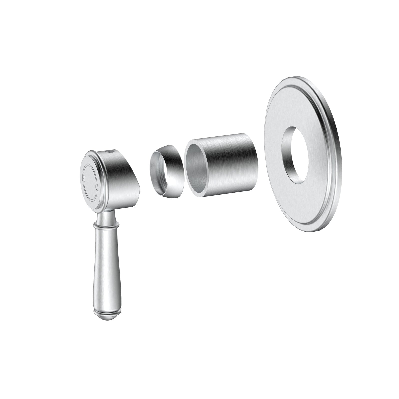 Ikon Clasico Wall Mixer Brushed Nickel