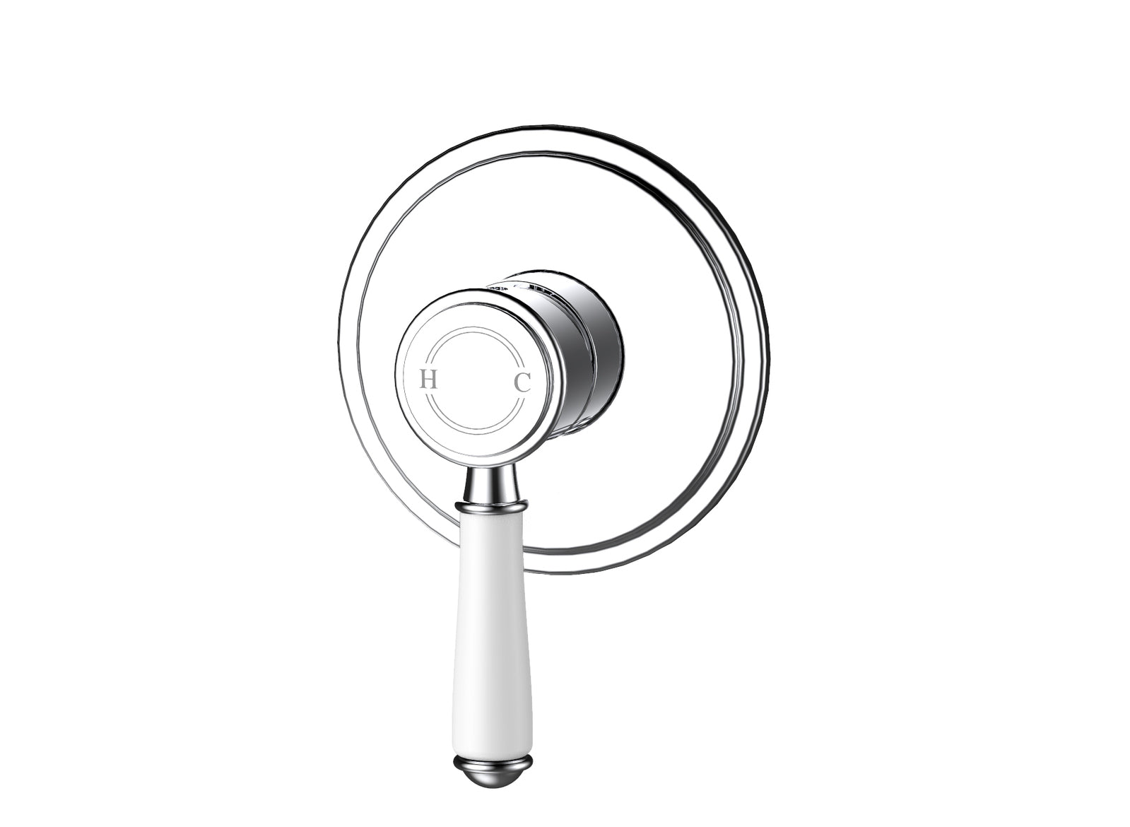 Ikon Clasico Ceramic Handle Wall Mixer Chrome