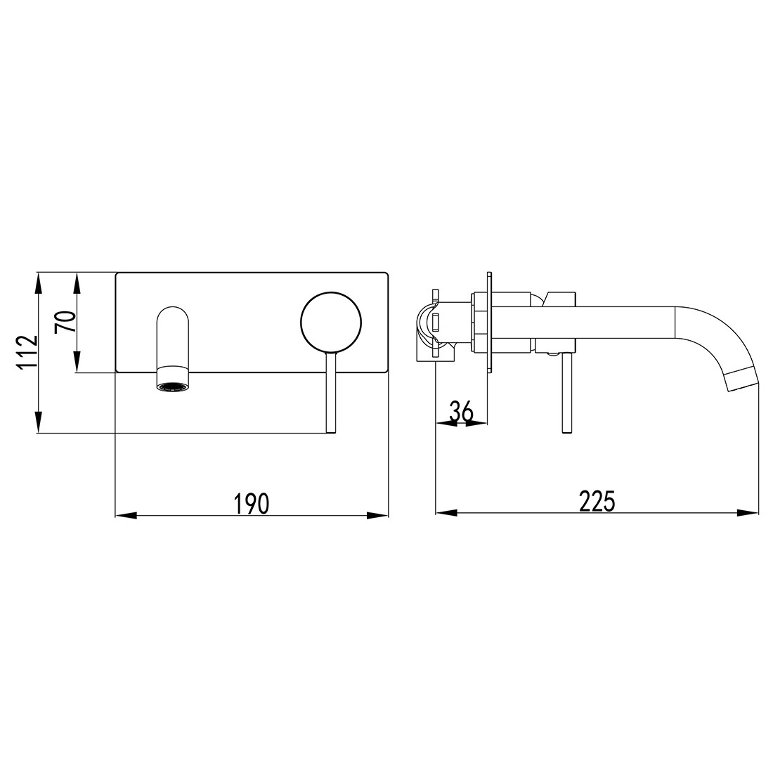 Ikon Hali Wall Mixer With Spout Brushed Nickel