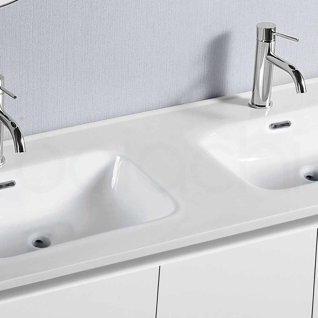 Ivana 1200mm PVC Water Proof Bathroom Vanity Double Ceramic Basin