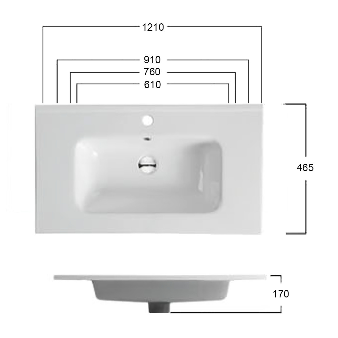 Ivana 900mm PVC Water Proof Wall Hung Bathroom Vanity Left Drawers Ceramic Basin