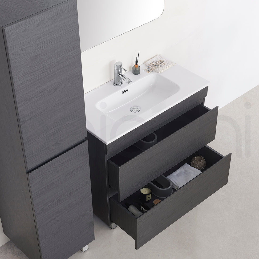 Vellena 900mm Plywood Empire Oak Bathroom Vanity Cabinet