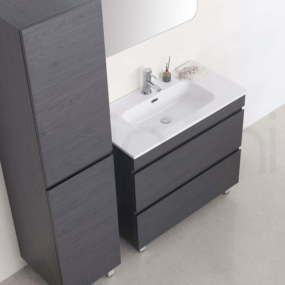 Vellena 900mm Plywood Empire Oak Bathroom Vanity Cabinet
