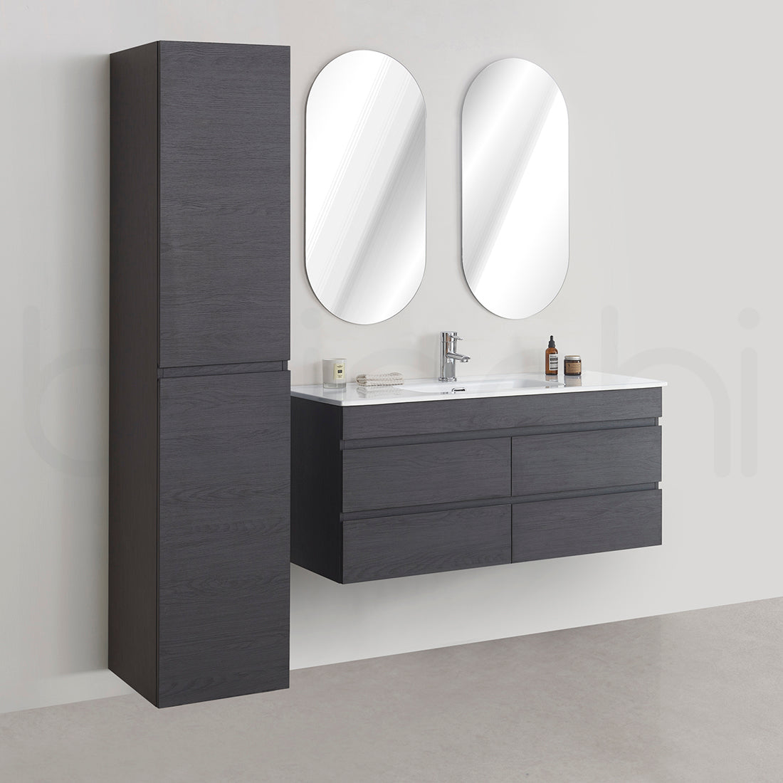 Vellena 1200mm PVC Water Proof Empire Oak Wall Hung Bathroom Vanity Cabinet