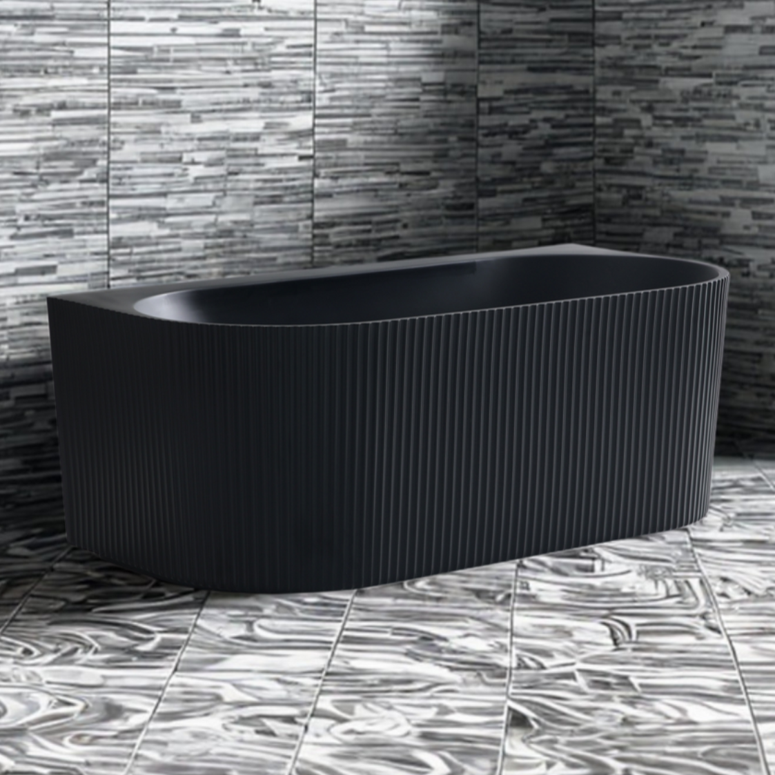 Mallorca 1500mm 10 Jets Freestanding Spa Bath Key Remote with Mood Light Matte Black