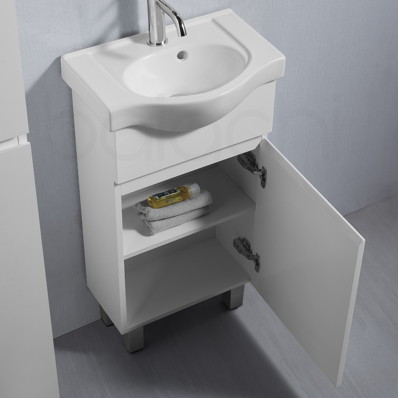 Lamara 450mm PVC Water Proof Bathroom Vanity Semi Recess Ceramic Basin